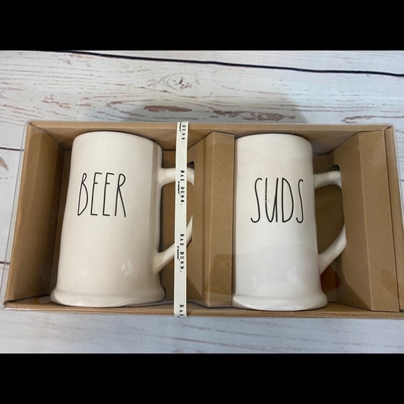 Rae Dunn Other - RAE Dunn by Magenta Beer Mug Set Black Letter BEER SUDS new in box